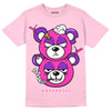 Pink Sneakers DopeSkill Pink T-shirt New Double Bear Graphic Streetwear