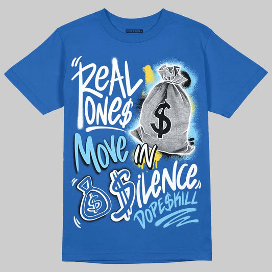 Air Foamposite One “International Blue” DopeSkill Royal T-shirt Real Ones Move In Silence Graphic Streetwear 