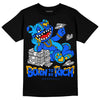 Royal Blue Sneakers DopeSkill T-shirt Born To Be Rich Graphic Streetwear - Black