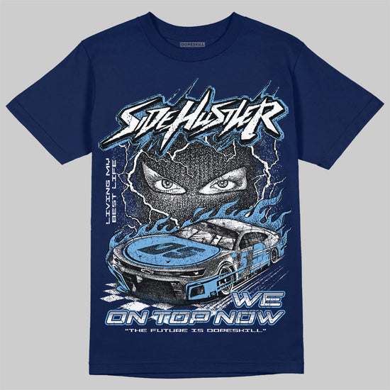 Jordan 4 SB “Summit White/Navy” DopeSkill T-Shirt New Side Hustler Graphic Streetwear - Navy