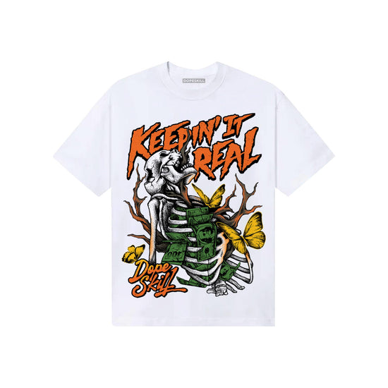 Orange, Black and White Sneakers DopeSkill T-Shirt Keepin' It Real Graphic Streetwear - White