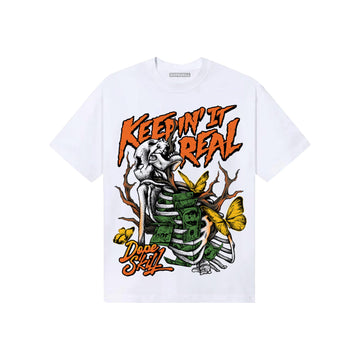 Orange, Black and White Sneakers DopeSkill T-Shirt Keepin' It Real Graphic Streetwear - White