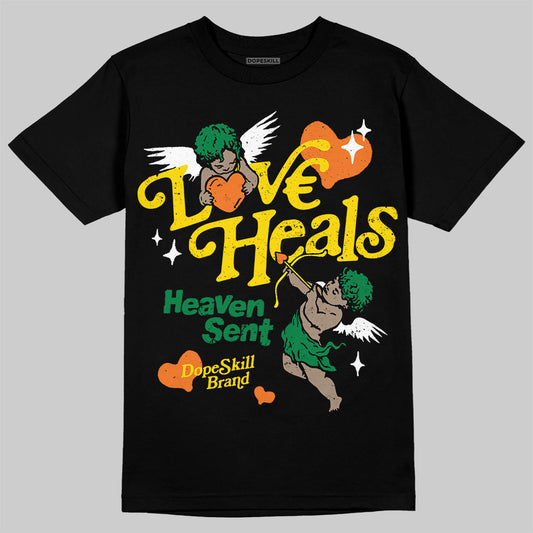 Dunk Low Reverse Brazil DopeSkill T-Shirt New Love Heals Graphic Streetwear - Black
