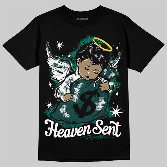 Jordan 4 Retro Oxidized Green DopeSkill T-Shirt Heaven Sent Graphic Streetwear - Black