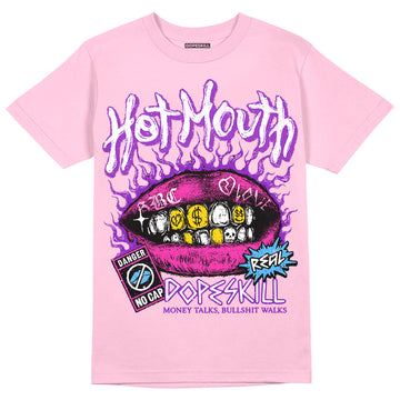 Pink Sneakers DopeSkill Pink T-Shirt Hot Mouth Graphic Streetwear