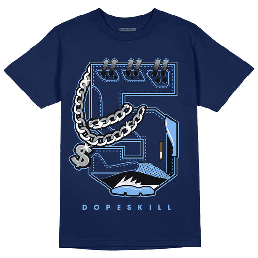 Jordan 5 SE “Georgetown” DopeSkill Midnight Navy T-Shirt No.5 Graphic Streetwear