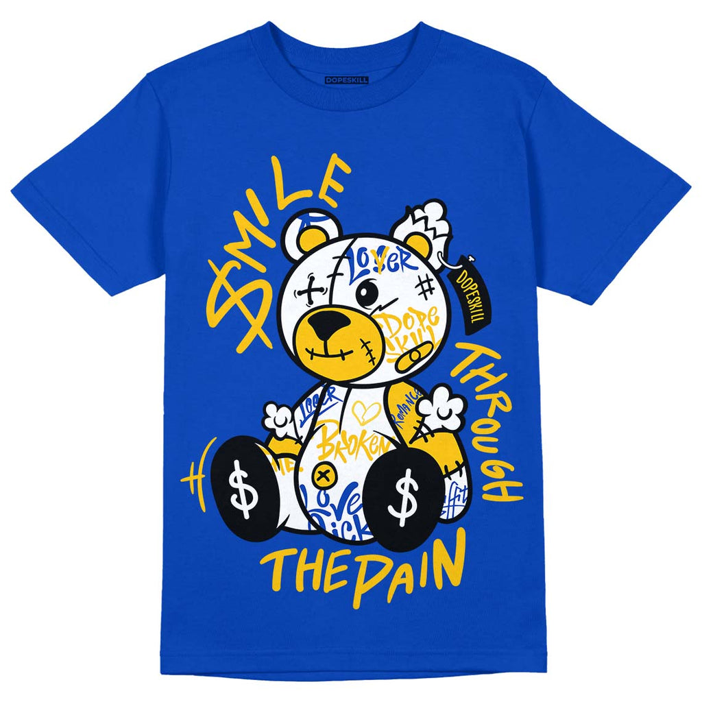 Jordan 14 “Laney” DopeSkill Varsity Royal T-Shirt Smile Through The Pain Graphic Streetwear 