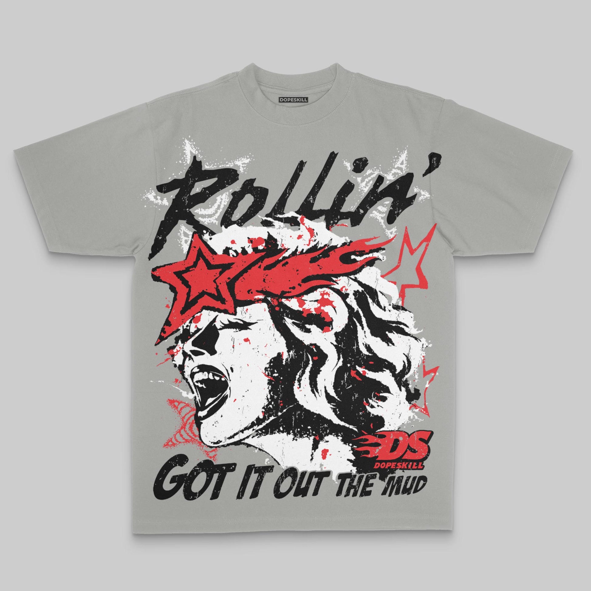 Got It Out The Mud Oversize Print DopeSkill T-shirt Streetwear - Grey