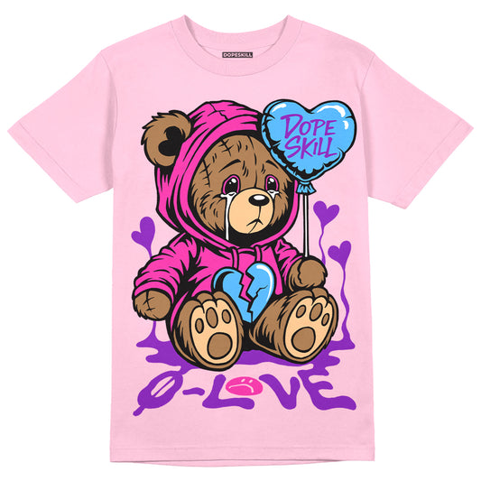 Pink Sneakers DopeSkill Pink T-Shirt Broken Bear Graphic Streetwear