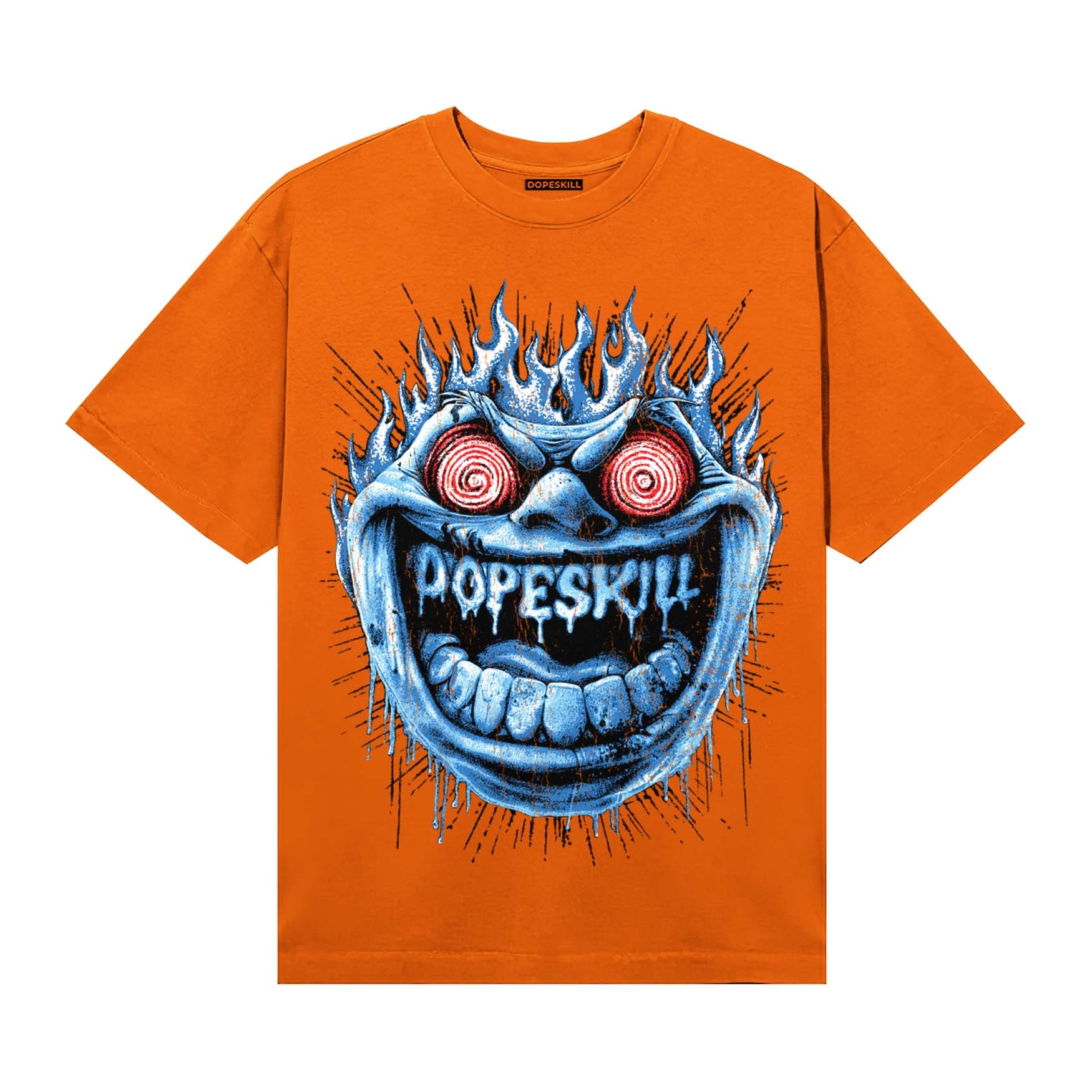Orange, Black and White Sneakers DopeSkill T-Shirt Hellfire Graphic Streetwear - Orange