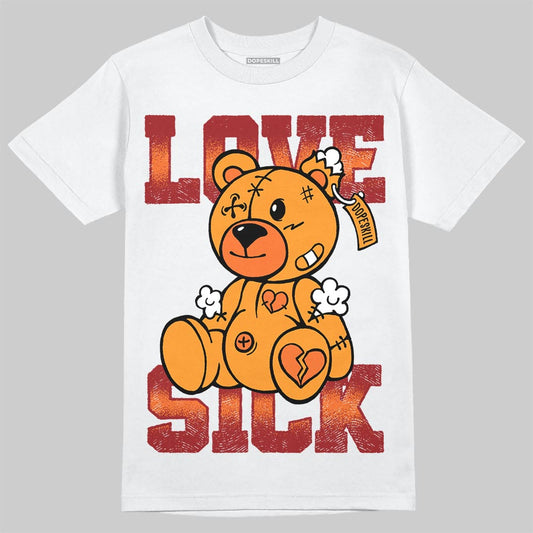 Orange, Black and White Sneakers DopeSkill T-Shirt Love Sick Graphic Streetwear - White 