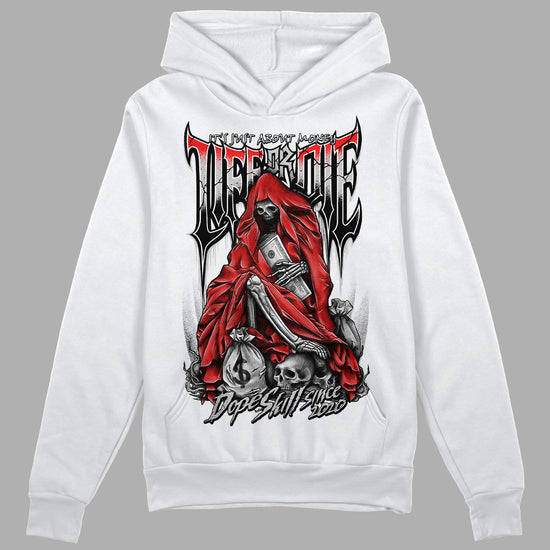 Jordan Spizike Low Bred DopeSkill Hoodie Sweatshirt Life or Die Graphic Streetwear - White 