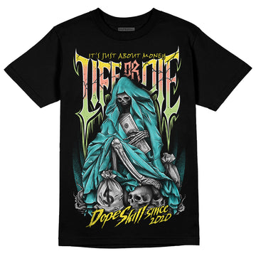 New Balance 9060 “Cyan Burst” DopeSkill T-Shirt Life or Die Graphic Streetwear - Black