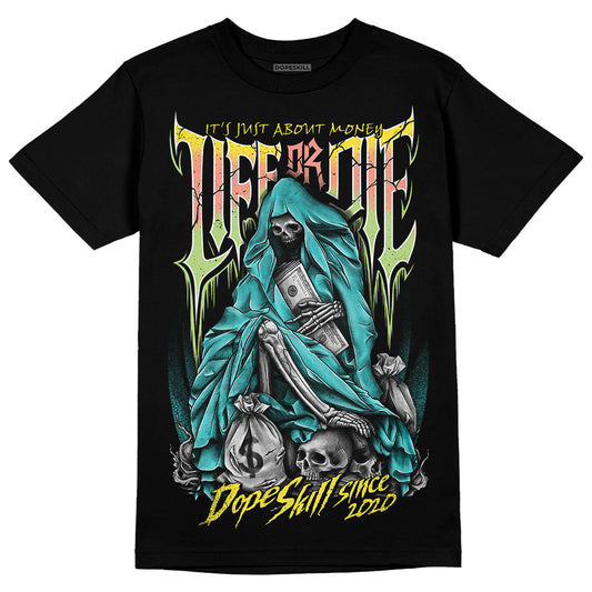 New Balance 9060 “Cyan Burst” DopeSkill T-Shirt Life or Die Graphic Streetwear - Black