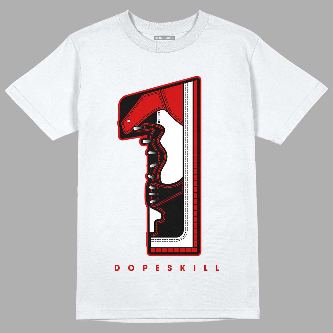 Jordan 1 Retro Low "Black Toe" DopeSkill T-Shirt No.1 Graphic Streetwear - White