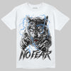 Jordan 5 Black University Blue DopeSkill T-Shirt No Fear Graphic Streetwear - White 