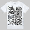 Jordan 11 TD Cleats "Patent Black" DopeSkill T-Shirt Real Ones Move In Silence Graphic Streetwear - White