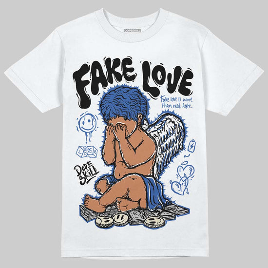 Jordan 1 Low Travis Scott x Fragment DopeSkill T-Shirt False Love Graphic Streetwear - White