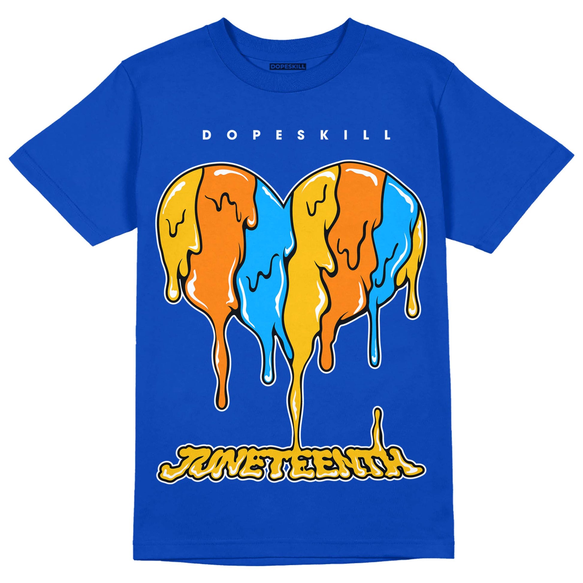 Royal Blue Sneakers DopeSkill Royal Blue T-shirt Juneteenth Heart Graphic Streetwear