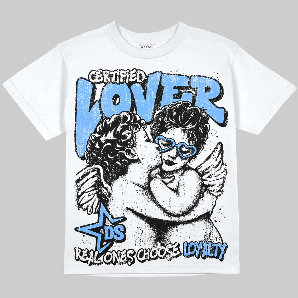 Jordan 5 Black University Blue DopeSkill Oversize Print T-Shirt Real Ones Choose Loyalty Graphic Streetwear - White 