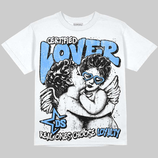 Jordan 5 Black University Blue DopeSkill Oversize Print T-Shirt Real Ones Choose Loyalty Graphic Streetwear - White 