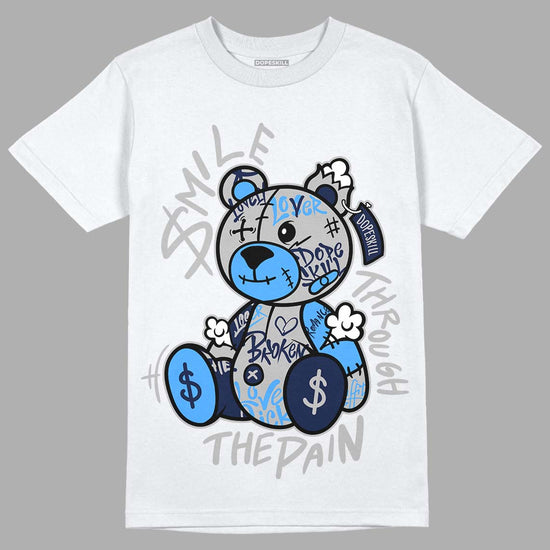 Jordan 6 “Georgetown” DopeSkill T-shirt  Smile Through The Pain Graphic Streetwear - White