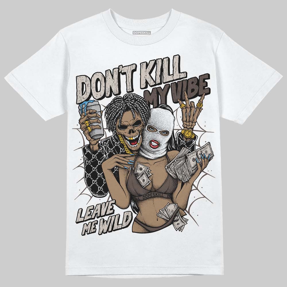 Adidas Samba OG White Black Clear Granite DopeSkill T-Shirt Don't Kill My Vibe Graphic Streetwear - White