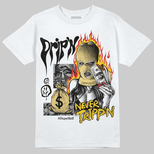 Quai 54 x Air Jordan 1 Retro Low OG Tour Yellow Black DopeSkill T-Shirt Drip'n Never Tripp'n Graphic Streetwear - White 