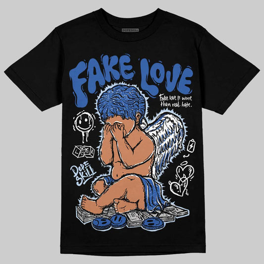Awake NY x Jordan 5 Retro 'Black Racer Blue' DopeSkill T-Shirt False Love Graphic Streetwear - Black