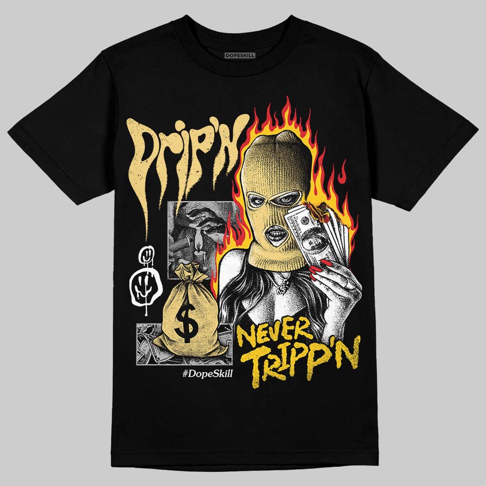 Quai 54 x Air Jordan 1 Retro Low OG Tour Yellow Black DopeSkill T-Shirt Drip'n Never Tripp'n Graphic Streetwear - Black