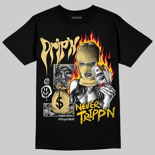 Quai 54 x Air Jordan 1 Retro Low OG Tour Yellow Black DopeSkill T-Shirt Drip'n Never Tripp'n Graphic Streetwear - Black