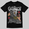 Jordan 4 “Black Cat” (2025) DopeSkill T-Shirt Get Rich Graphic Streetwear - Black