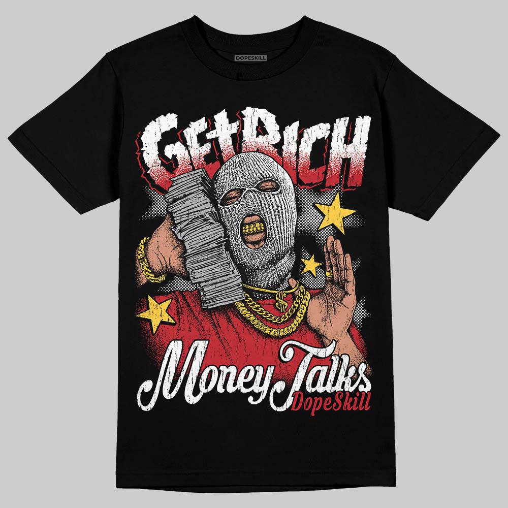 Jordan 1 Low OG "Chicago" DopeSkill T-Shirt Get Rich Graphic Streetwear - Black