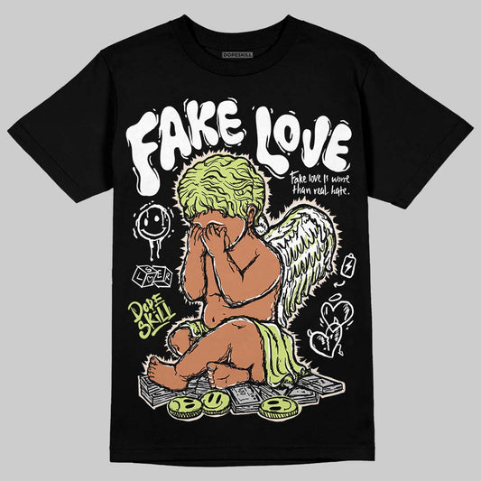 Jordan 5 “Luminous Green” DopeSkill T-Shirt False Love Graphic Streetwear - Black