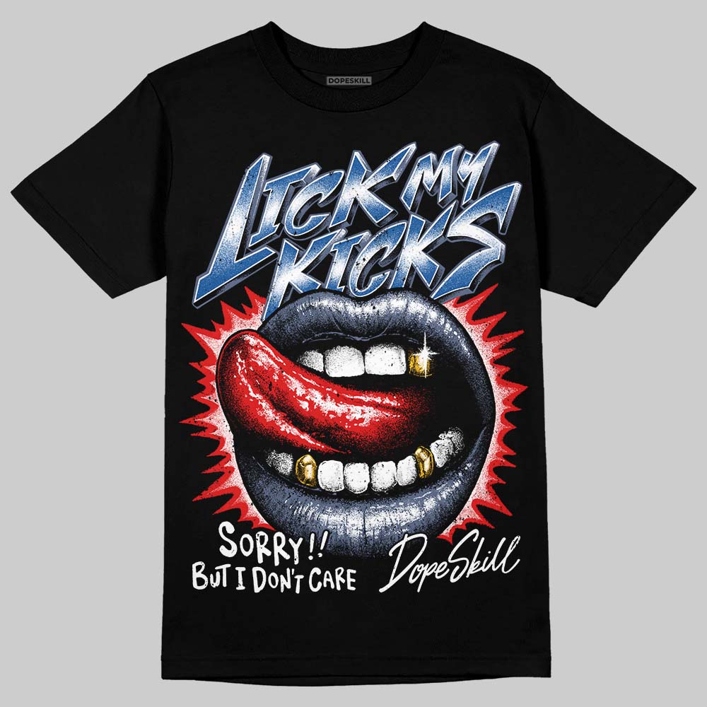 Jordan 11 Retro Low Diffused Blue DopeSkill T-Shirt Lick My Kicks Graphic Streetwear - Black