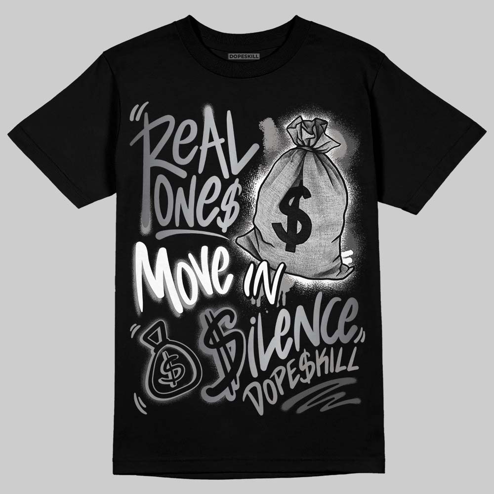 Jordan 11 TD Cleats "Patent Black" DopeSkill T-Shirt Real Ones Move In Silence Graphic Streetwear - black