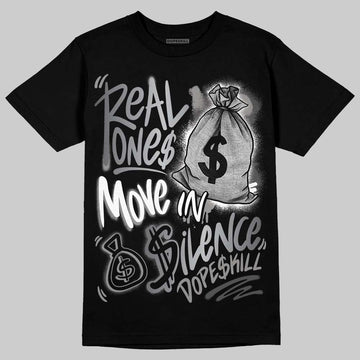 Jordan 11 TD Cleats "Patent Black" DopeSkill T-Shirt Real Ones Move In Silence Graphic Streetwear - black