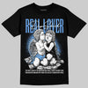 Jordan 5 Black University Blue DopeSkill T-Shirt Real Lover Graphic Streetwear - White
