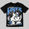Jordan 5 Black University Blue DopeSkill Oversize Print T-Shirt Real Ones Choose Loyalty Graphic Streetwear - Black