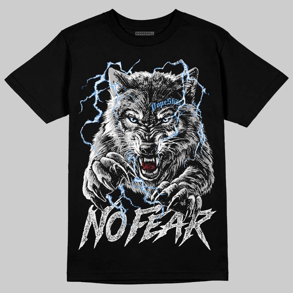 Jordan 5 Black University Blue DopeSkill T-Shirt No Fear Graphic Streetwear - Black