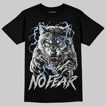 Jordan 5 Black University Blue DopeSkill T-Shirt No Fear Graphic Streetwear - Black