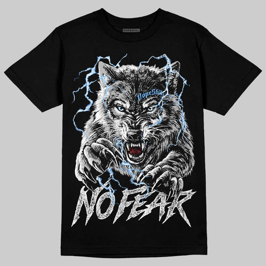 Jordan 5 Black University Blue DopeSkill T-Shirt No Fear Graphic Streetwear - Black