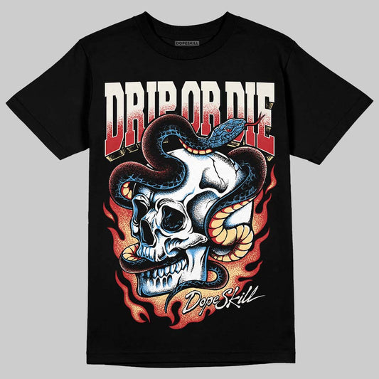 Jordan 4 “Flight Club” DopeSkill T-Shirt Drip or Die Graphic Streetwear - Black