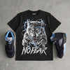 Black University Blue 5s DopeSkill T-Shirt No Fear Graphic