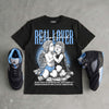 Black University Blue 5s DopeSkill T-Shirt Real Lover Graphic
