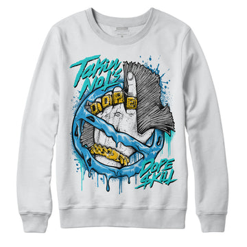 Jordan 4 Retro Military Blue DopeSkill Sweatshirt Takin No L's Graphic Streetwear - White