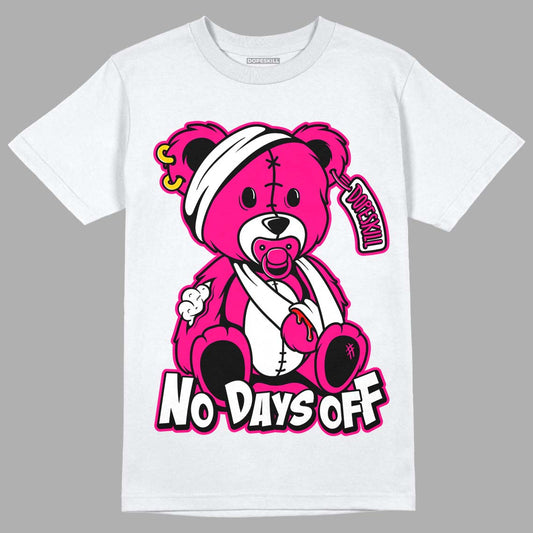 Jordan 1 Low GS “Fierce Pink” Dopeskill T-Shirt Hurt Bear Graphic Streetwear - White