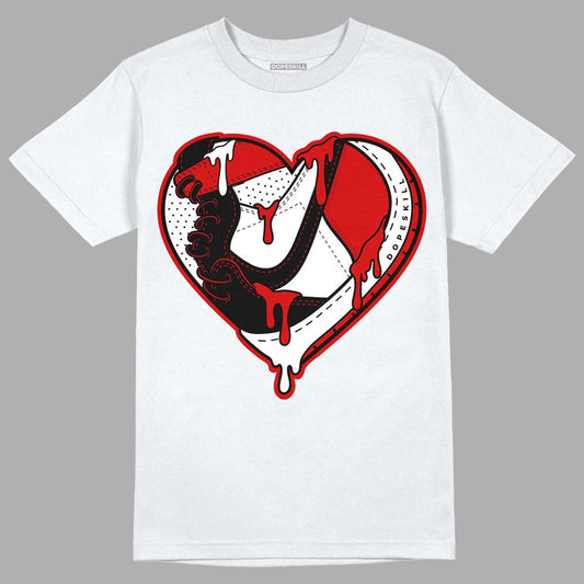 Jordan 1 Retro Low "Black Toe" DopeSkill T-Shirt Heart Jordan 1 Graphic Streetwear - White