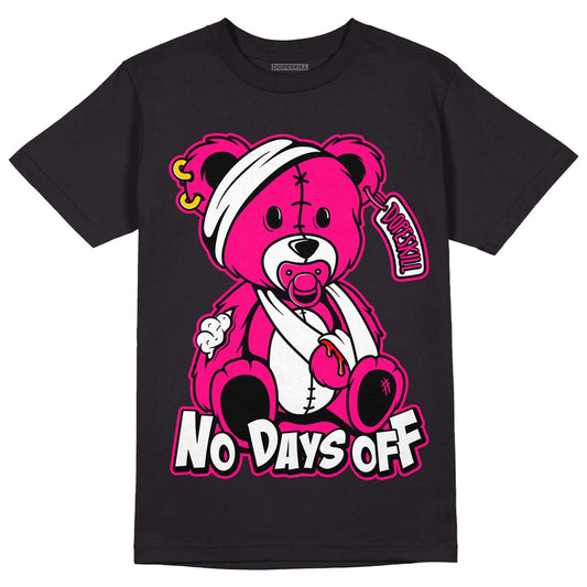 Jordan 1 Low GS “Fierce Pink” Dopeskill T-Shirt Hurt Bear Graphic Streetwear - Black