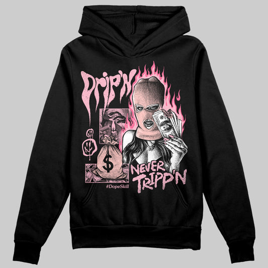 AMIRI White & Pink Stars Court Sneakers DopeSkill Hoodie Sweatshirt Drip'n Never Tripp'n Graphic Streetwear - Black